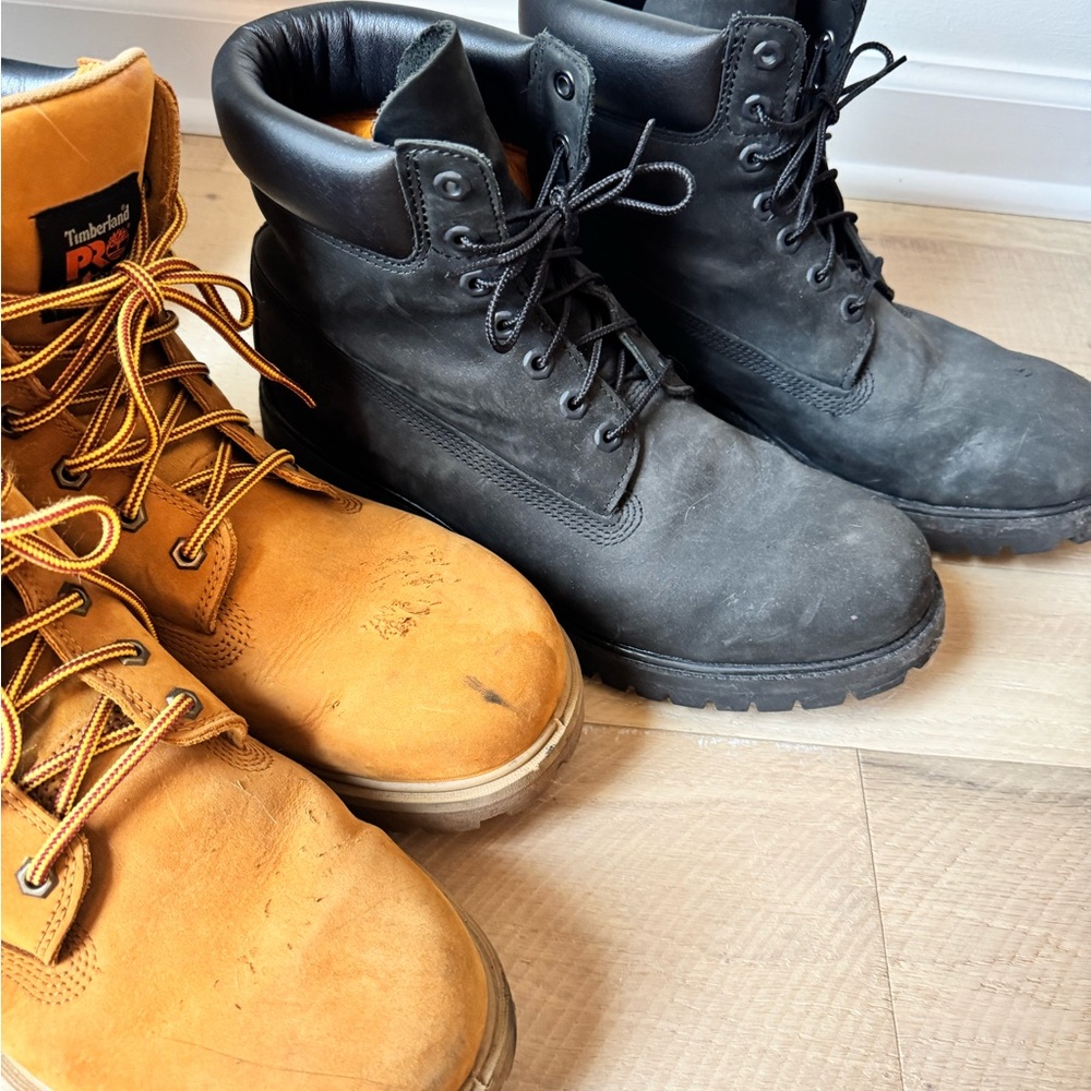 Timberland Men's Black and Tan Boots